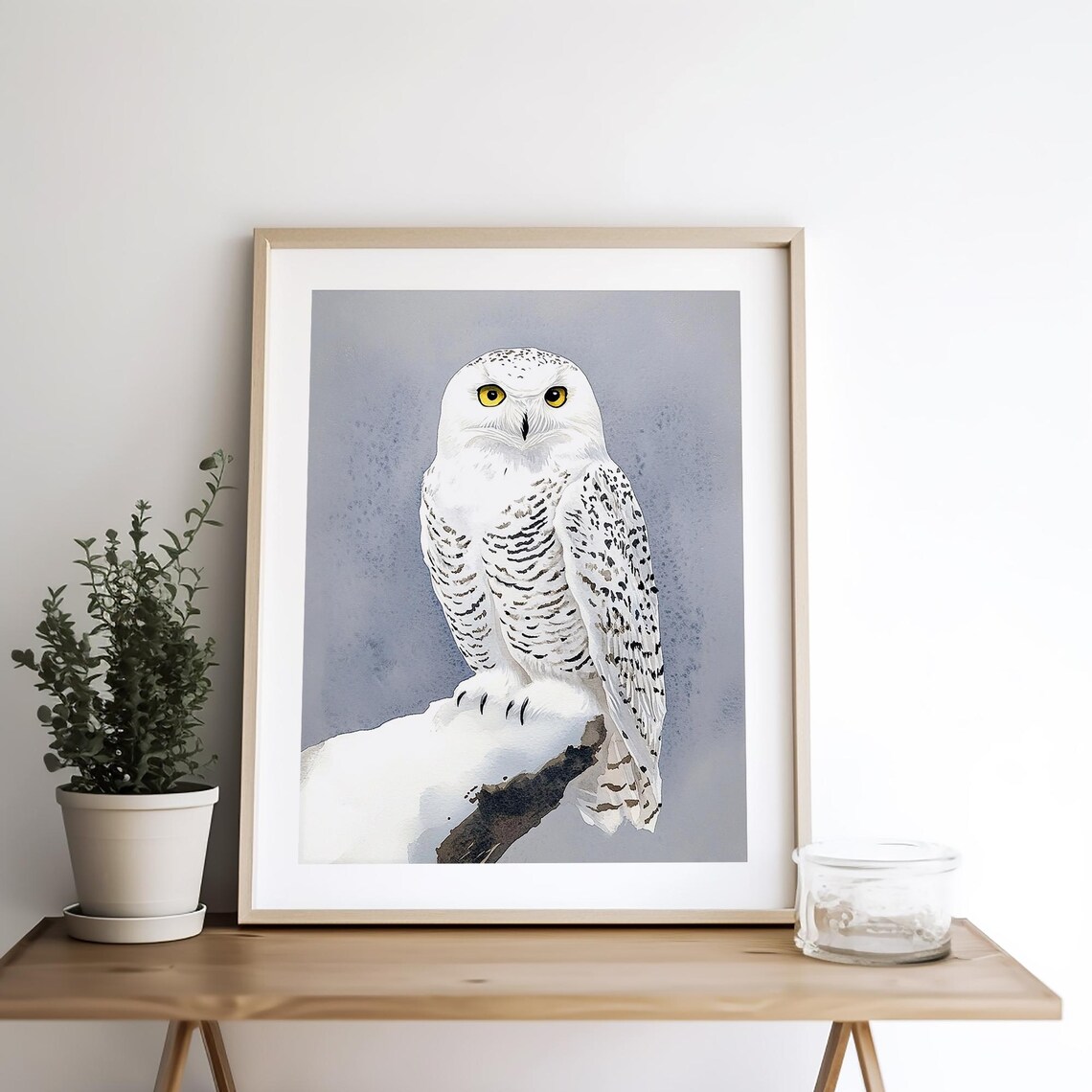 Snowy Owl Watercolor Art Print, Farmhouse Decor - Image 4