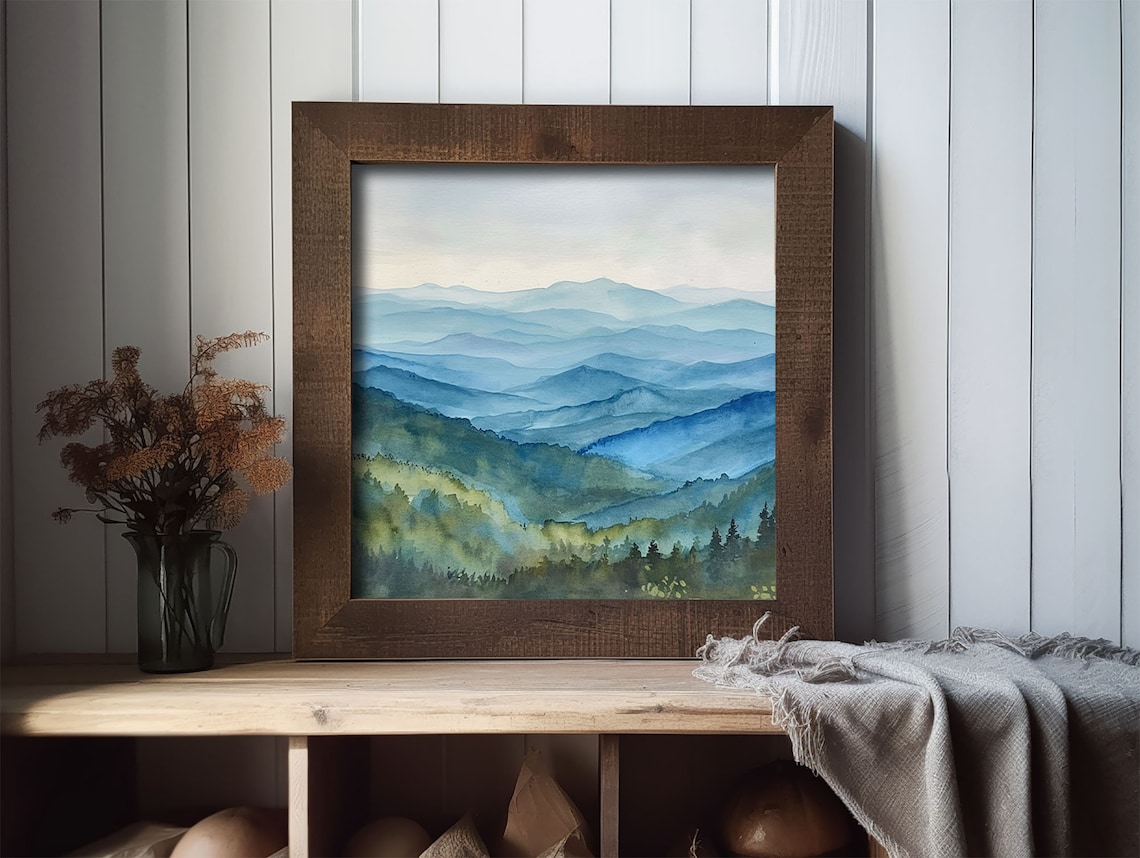 Blue Ridge Parkway Watercolor Wall Art Print - Image 2
