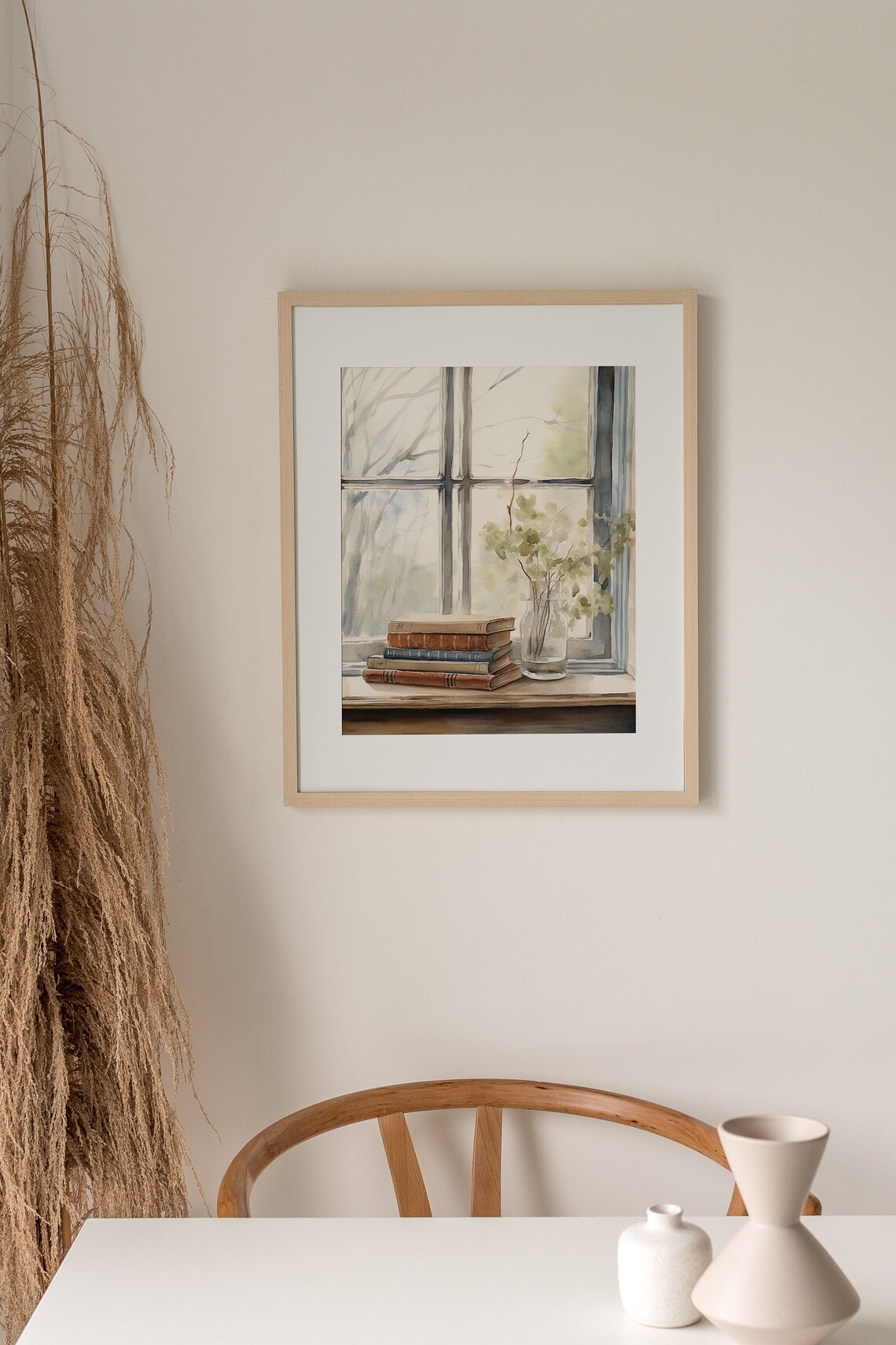 Book Painting Watercolor Art Print, Rustic Library Decor - Image 3
