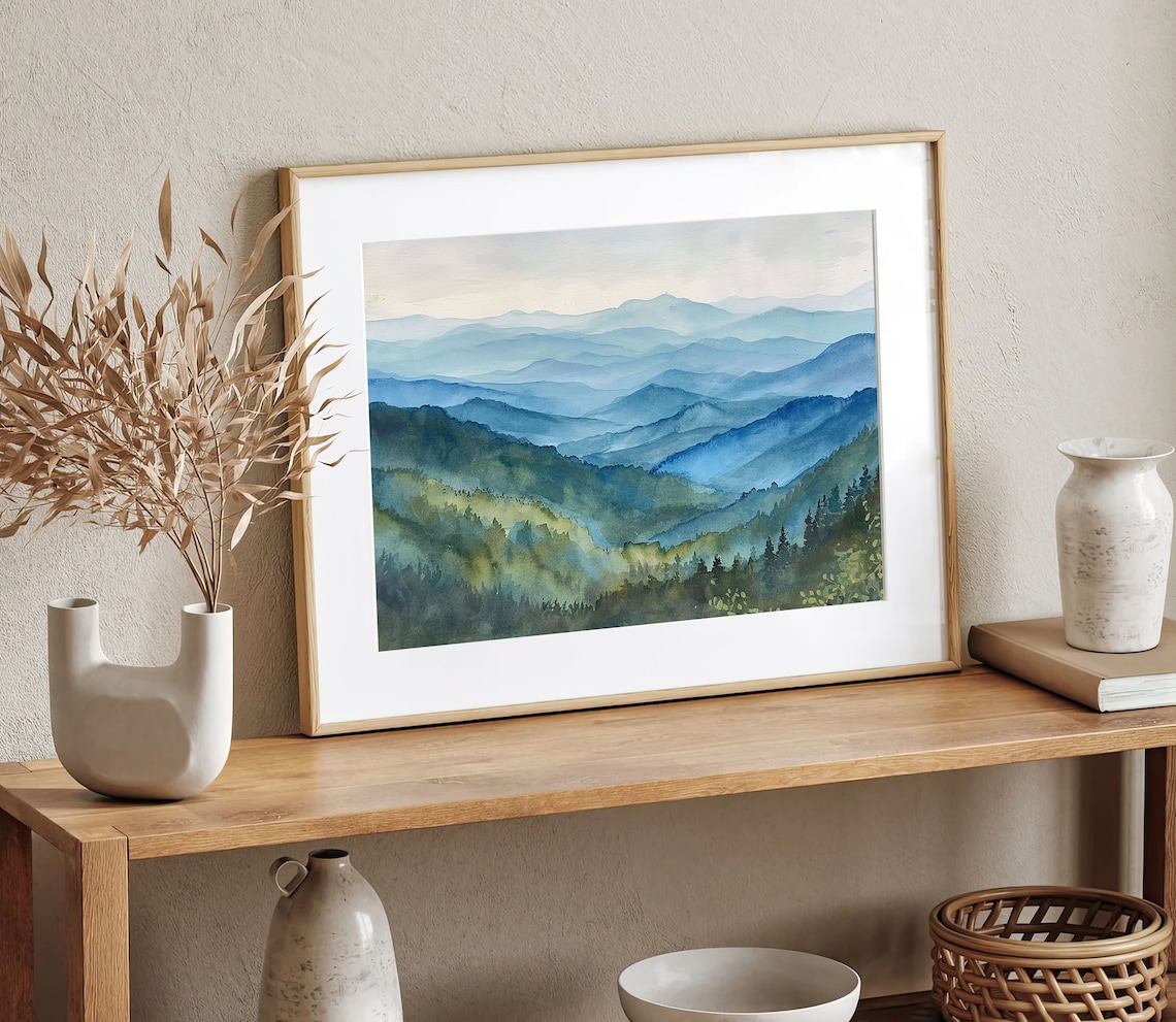 Blue Ridge Parkway Watercolor Wall Art Print - Image 5