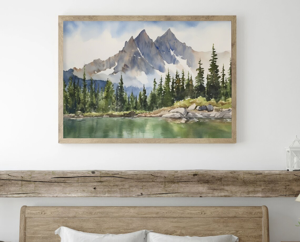 Sawtooth Range Watercolor Art Print, Idaho Landscape - Image 3