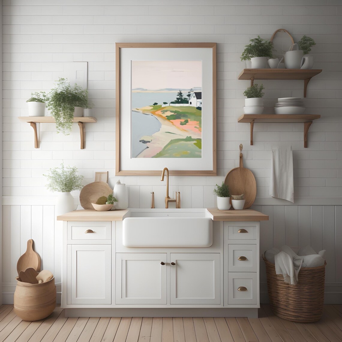 Cape Cod Watercolor Coastal Landscape Art Print - Image 2
