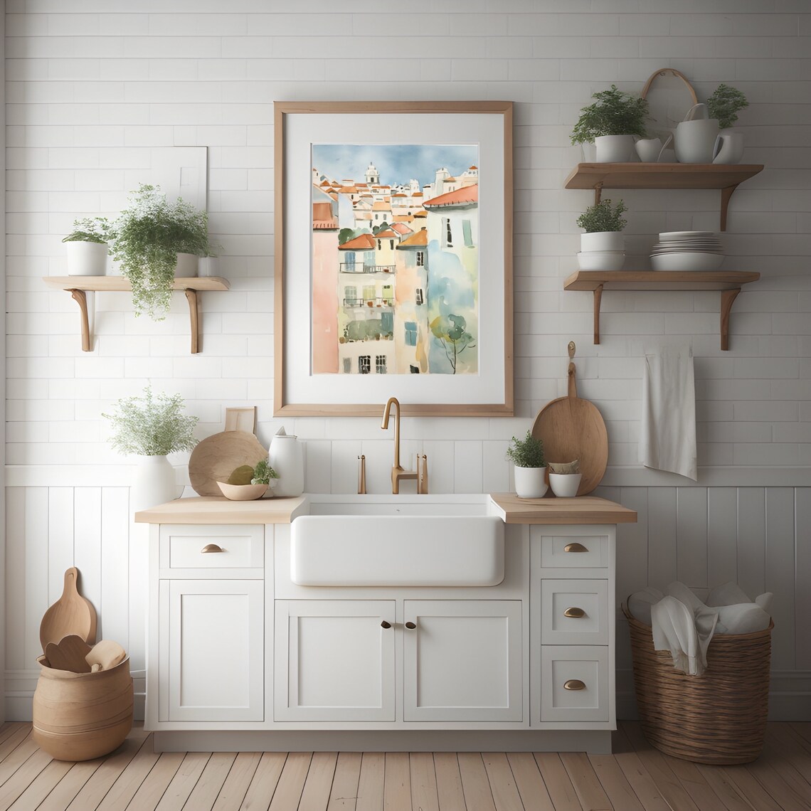 Lisbon, Portugal Watercolor Travel Poster Print - Image 2