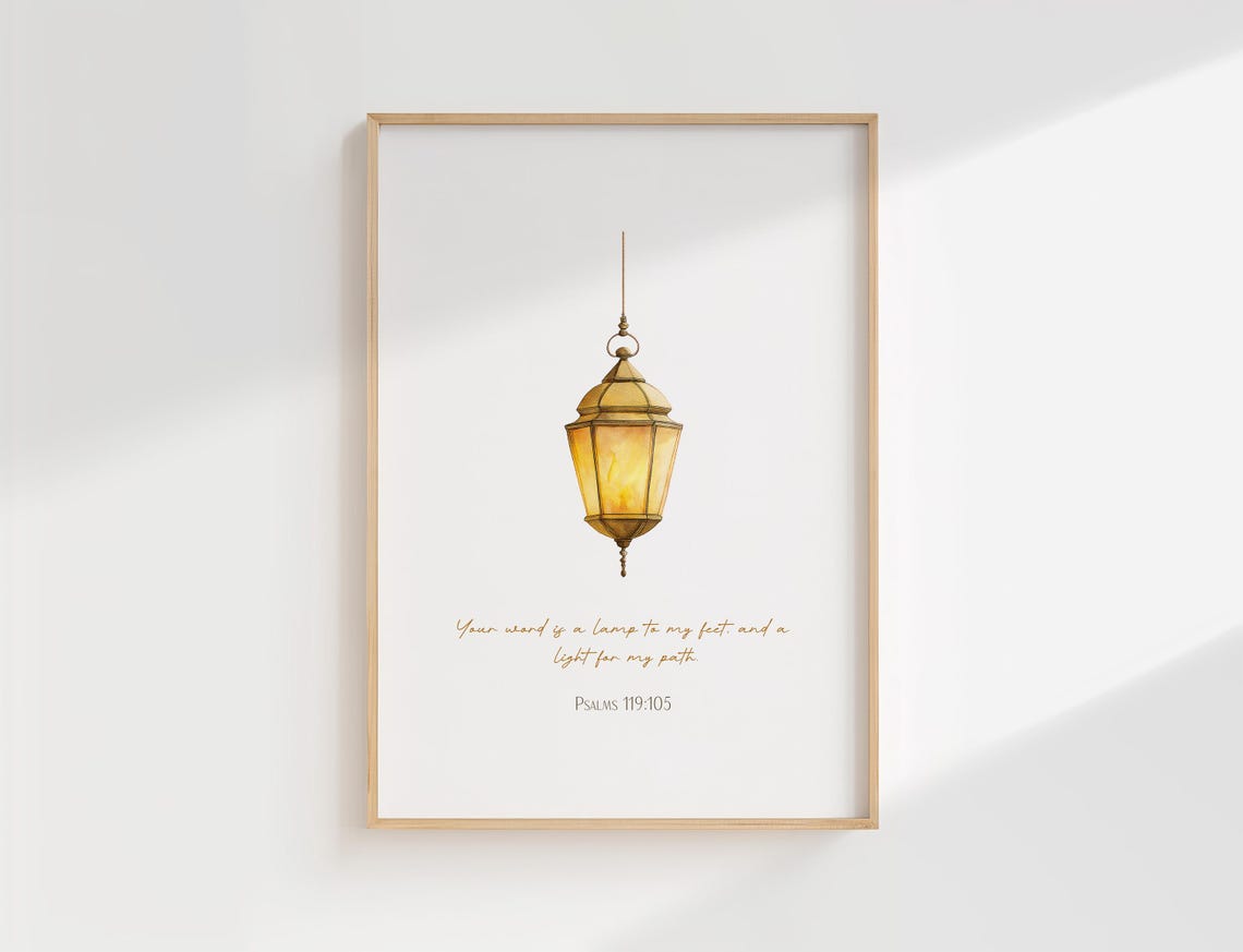 Psalm 119105 Lamp For My Feet Bible Verse Scripture Wall Poster