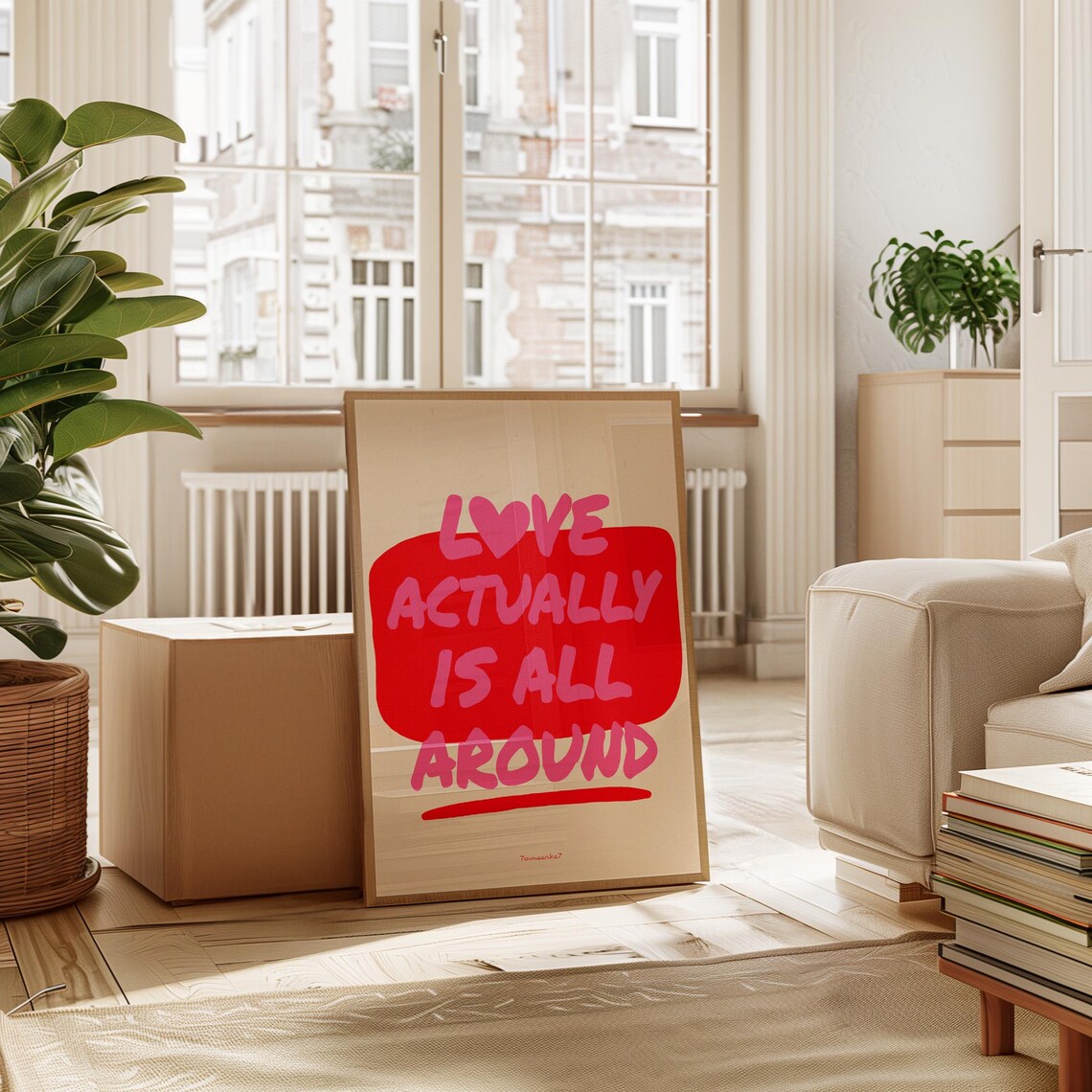 Love Actually Is All Around, Retro Love Poster - Image 2