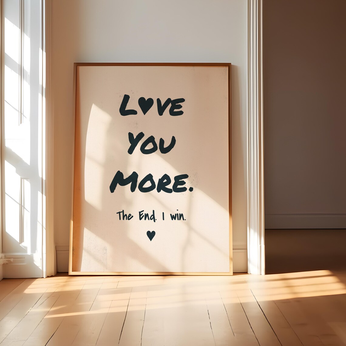 Love You More Wall Art Love You More Poster Trendy Love Print Simple Love Wall Art Black Love Poster Love Wall Art - Image 2