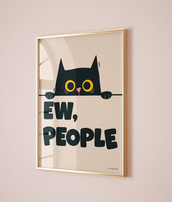 Black Cat - Funny Retro Art
