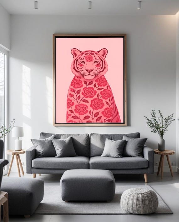 Rose Tiger Portrait Wall Art Poster