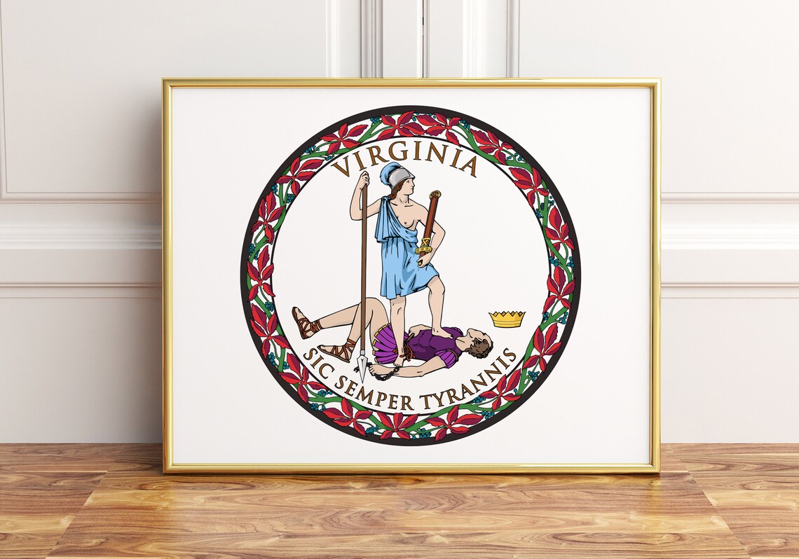 Virginia State Seal Poster Print, State Emblem