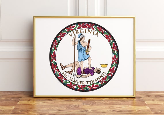 Virginia State Seal Poster Print, State Emblem