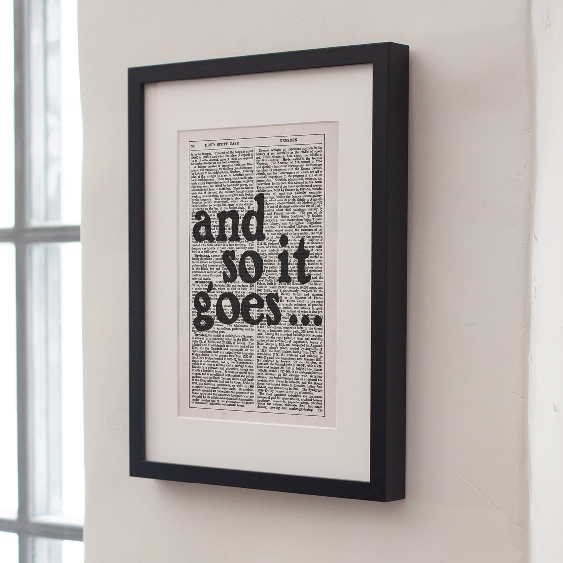 And So It Goes, Kurt Vonnegut Quote Wall Art Print - Image 3