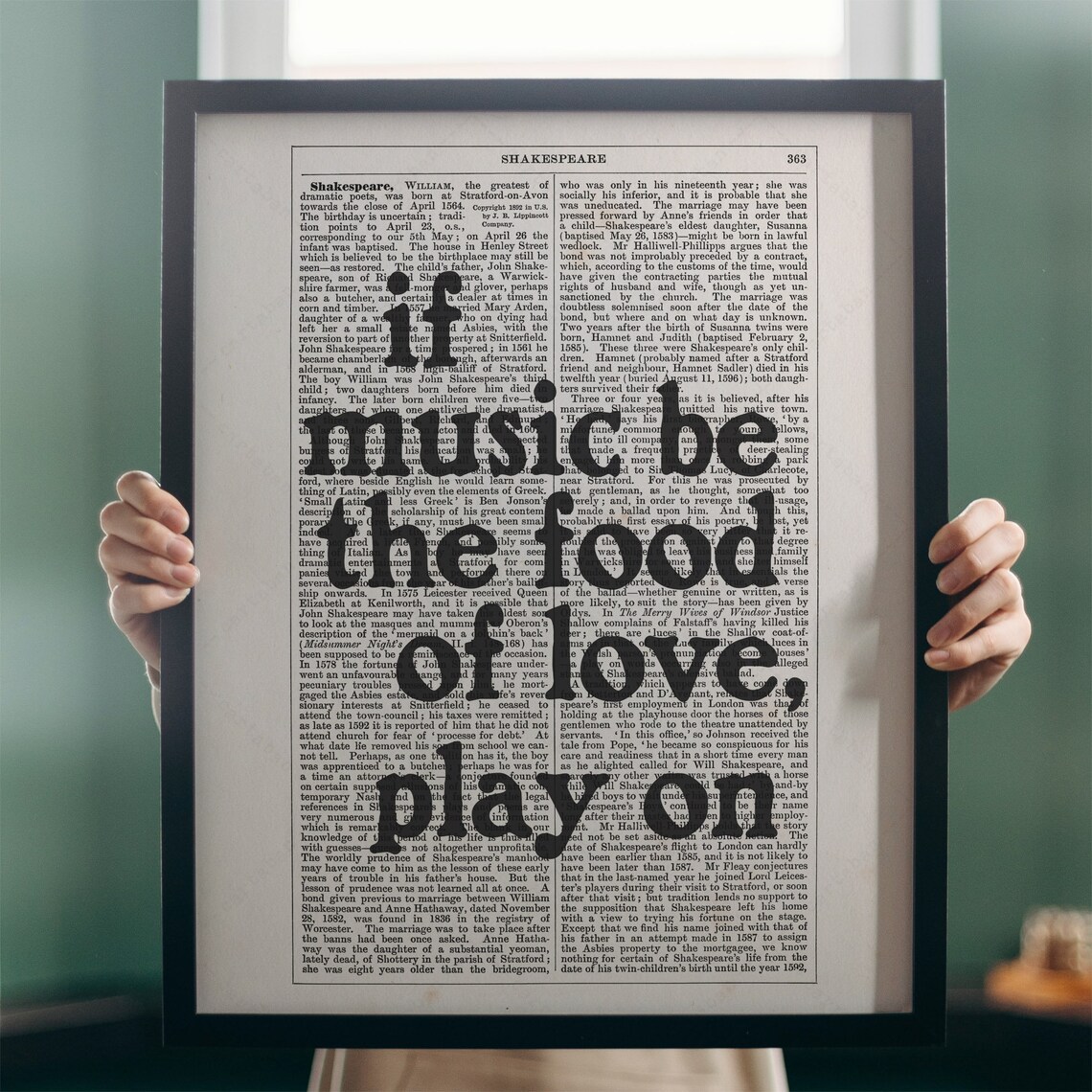 Shakespeare Twelfth Night Quote Art Print, Music Quote - Image 4
