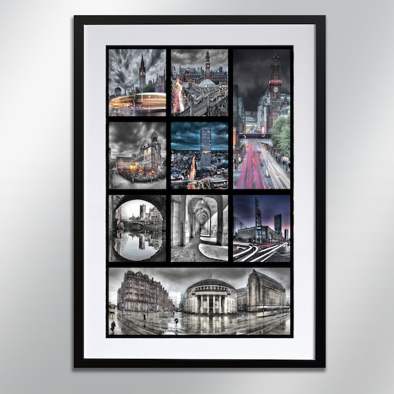 Manchester Montage Signed Art Print, Cityscape
