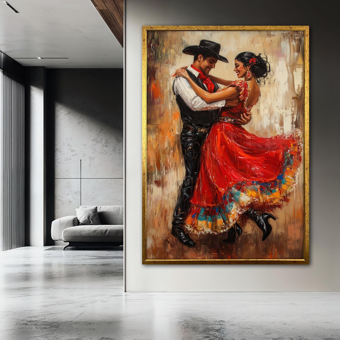 Flamenco Dance Painting, Romantic Latin Dance Art Print - Image 3
