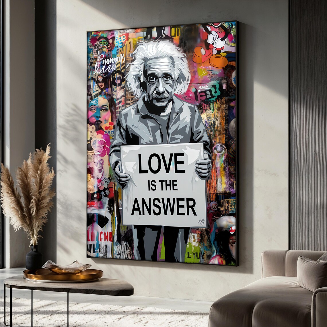 Einstein Painting Love Is The Answer, Pop Art