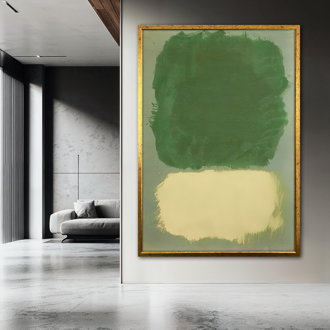 Mark Rothko Painting, Expressive Green Abstract - Image 3