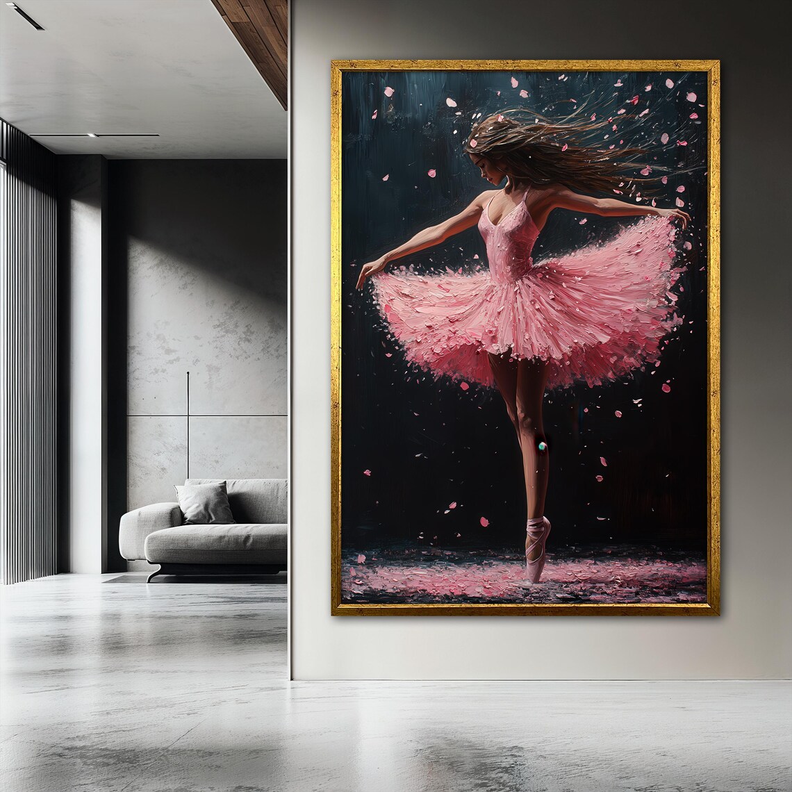 Graceful Ballerina Painting, Elegant Dancer Gift - Image 3