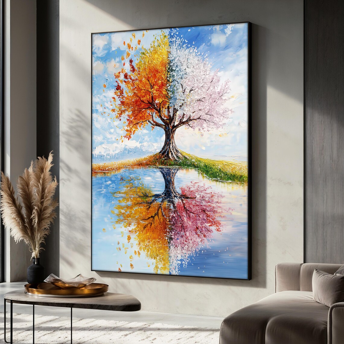 Four Seasons Tree, Abstract Nature Landscape