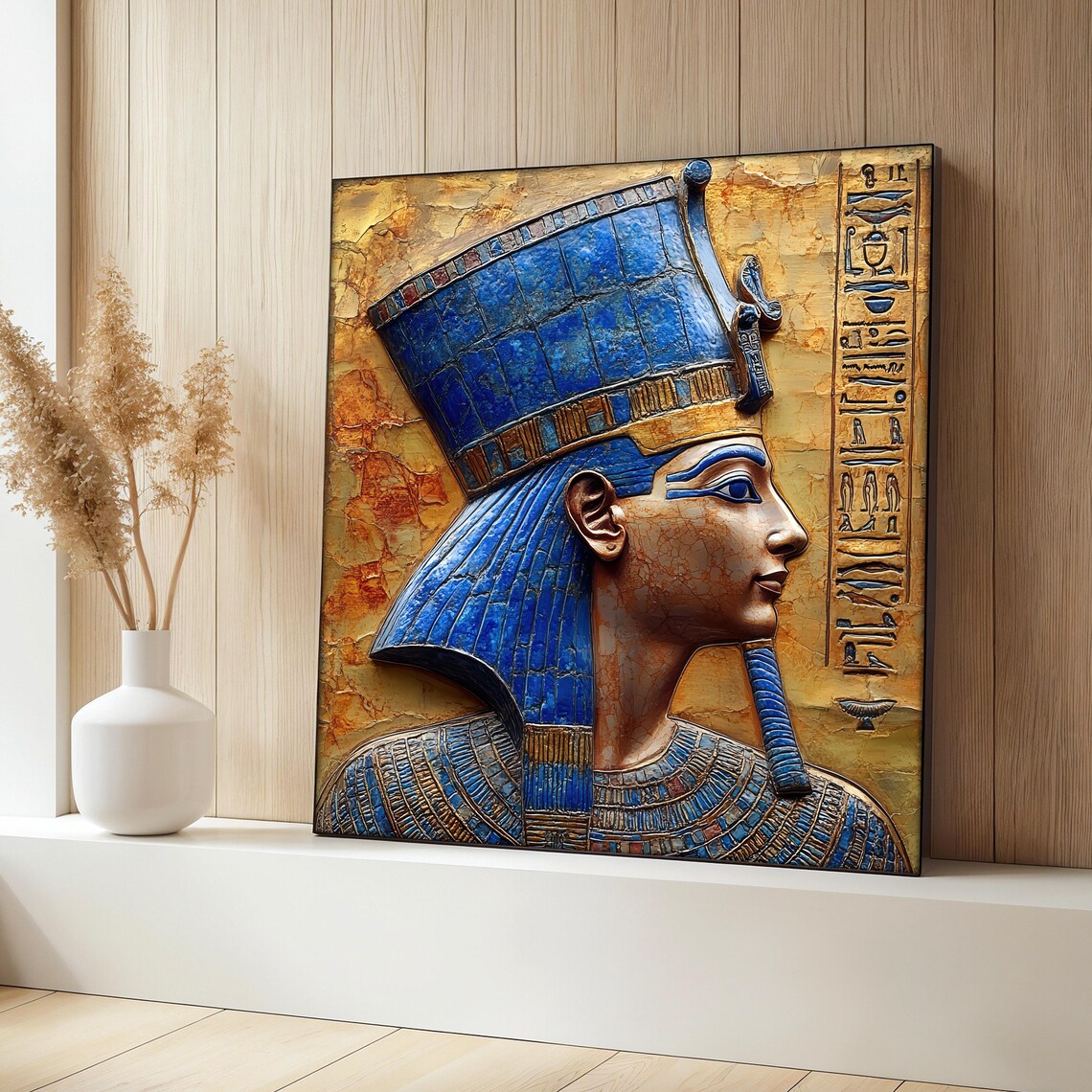 Ancient Egyptian Painting, Pharaoh Historic Relief