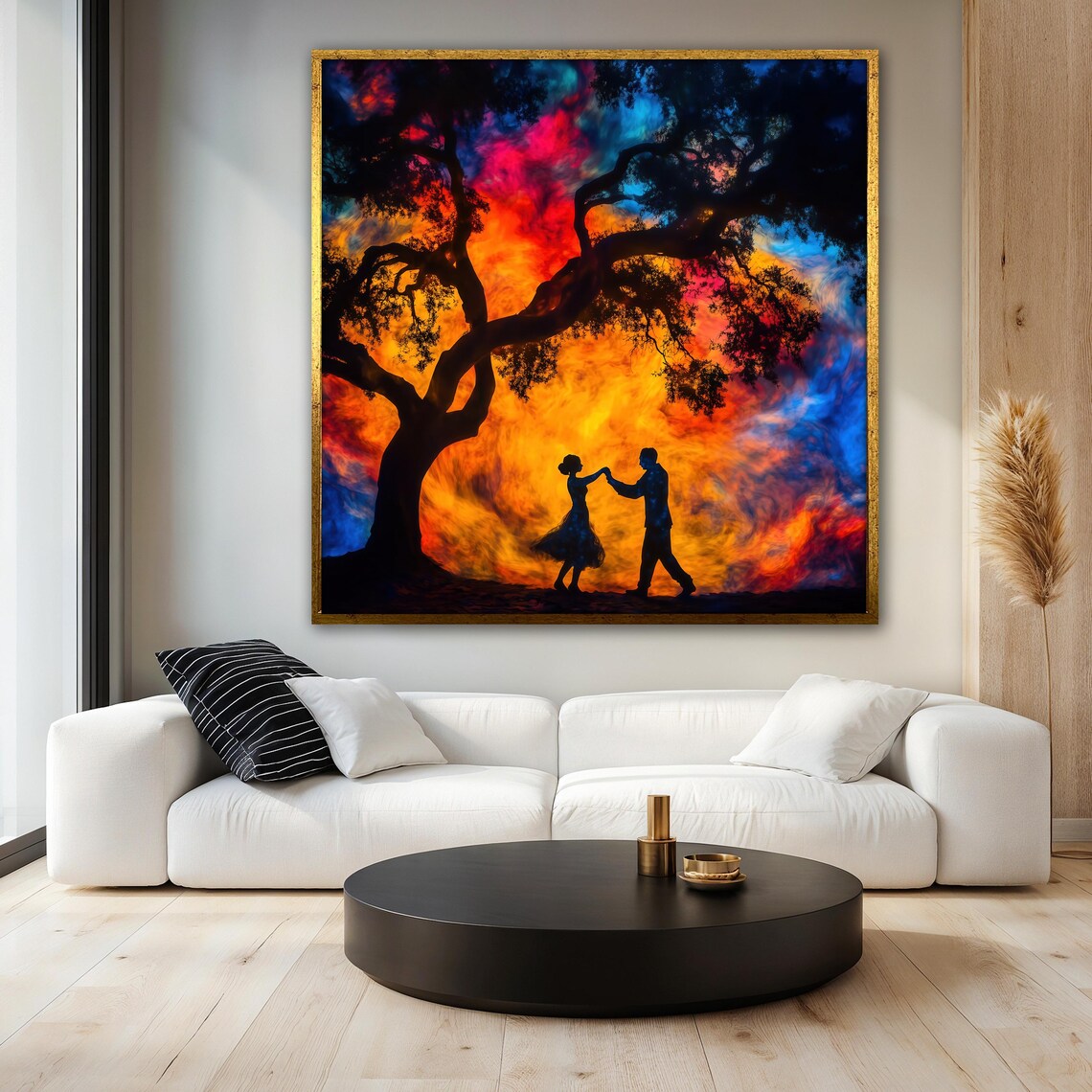 Passionate Couple Painting, Sunset Dance Scene - Image 3