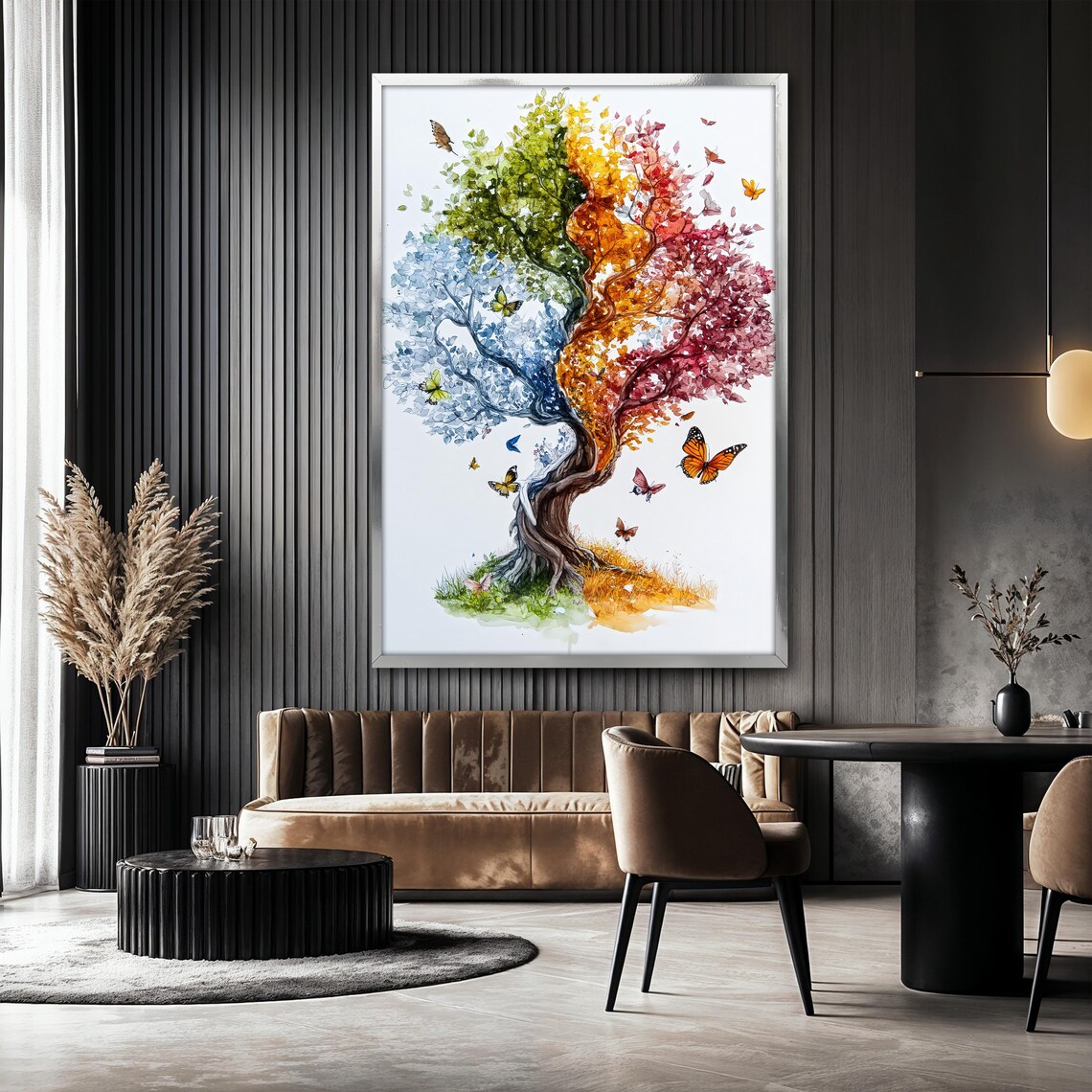 Four Seasons Tree, Colorful Abstract Nature Art Print - Image 2