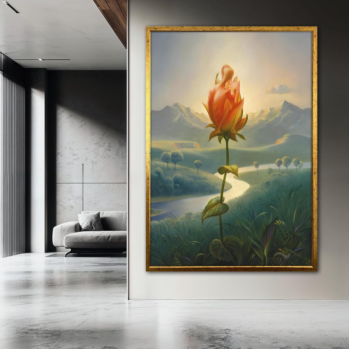 Meditative Rose Painting Salvador Dali 1958 Wall Art Home Decor Surreal Floating Flower Decor Dali Poster Unique Gift Idea - Image 3