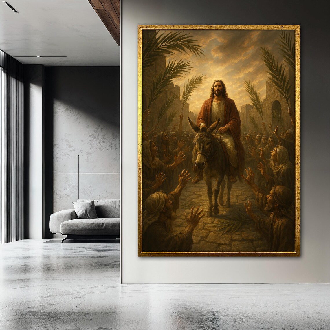 Jesus Triumphal Entry Religious Christian Art Print - Image 3