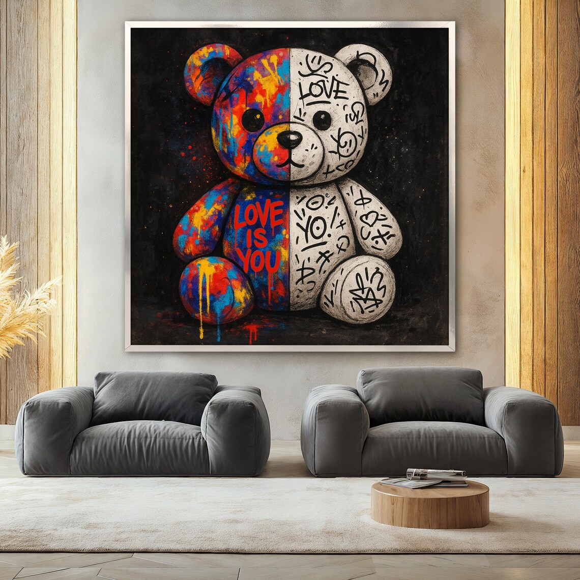 Graffiti Bear Painting, Urban Pop Art Decor - Image 2
