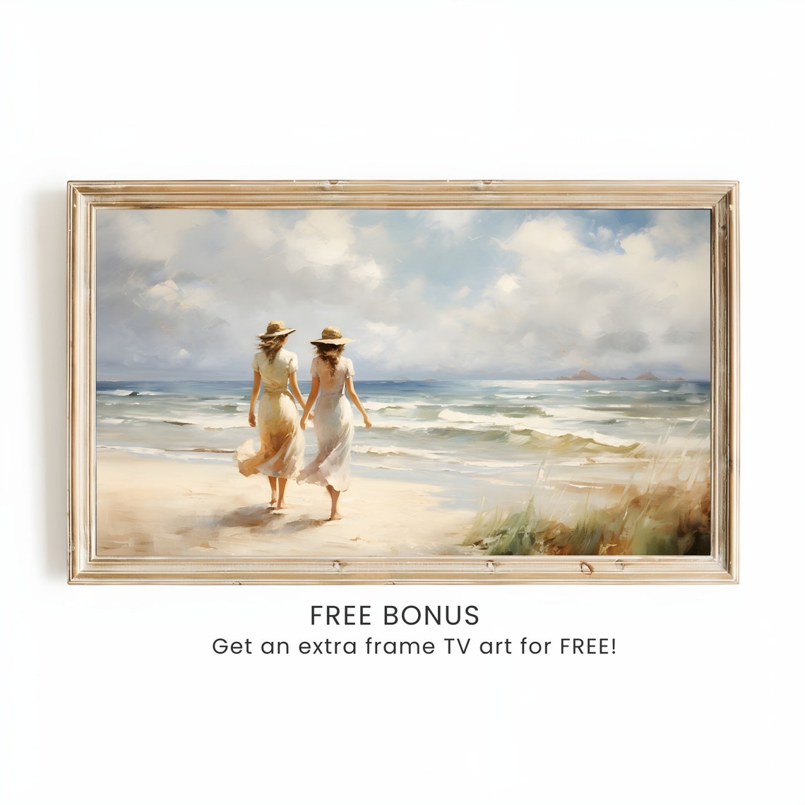 Set of 12 Summer Beach Coastal Vintage Frame TV Art Bundle Poster - Image 2