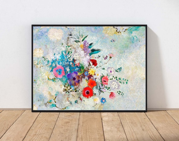Abstract Impressionist Colorful Wildflowers Pastel Floral Poster