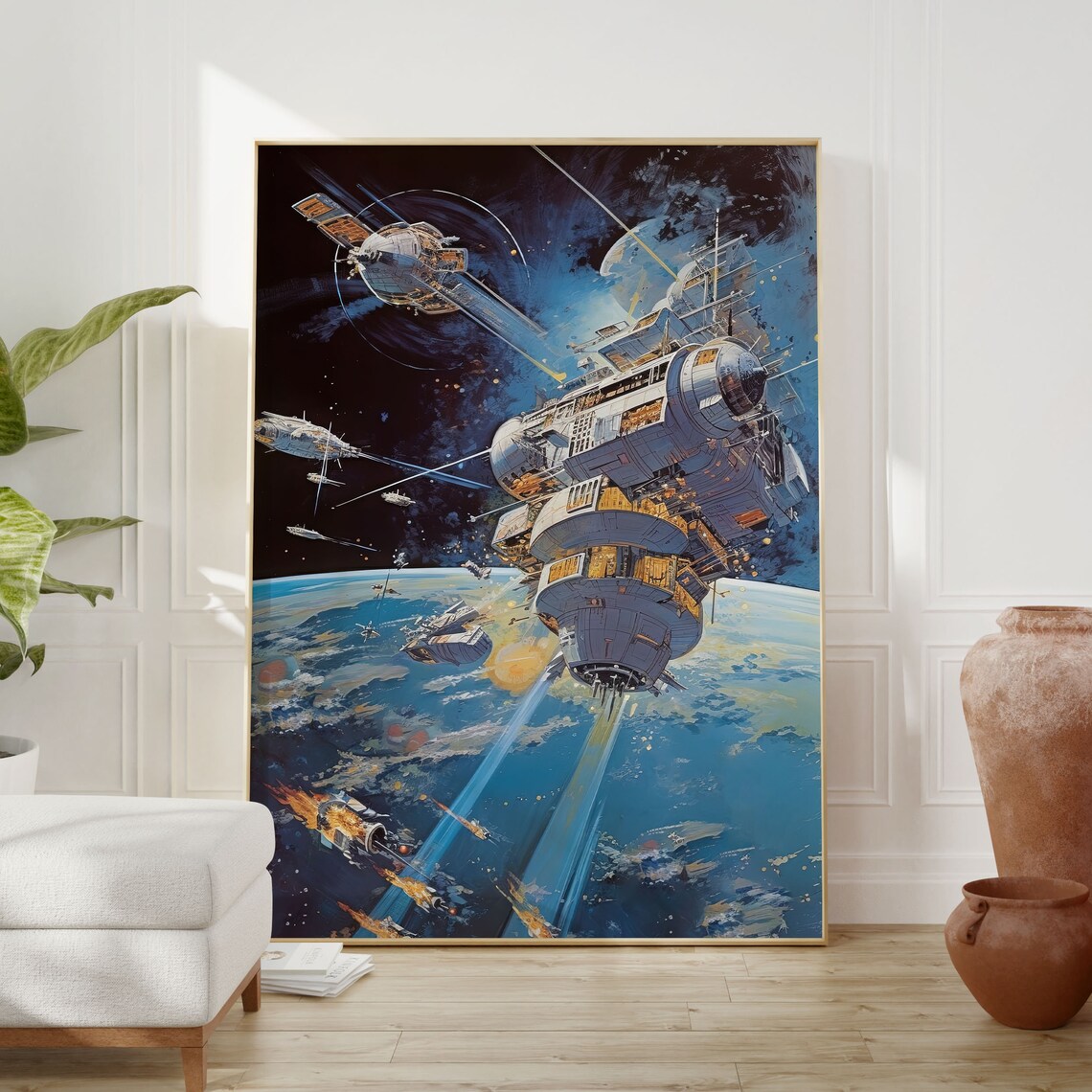 60s Sci Fi Space Station Anime Art Print, Retro - Image 2