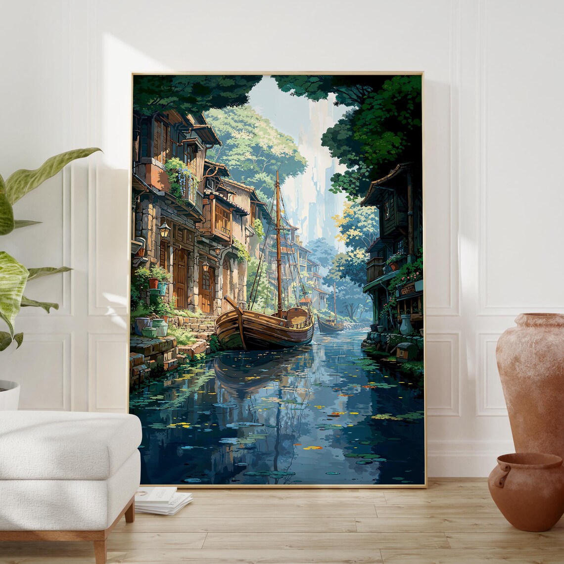 Anime Lofi Fantasy Scenery Art Print, Dreamy Room Decor - Image 2