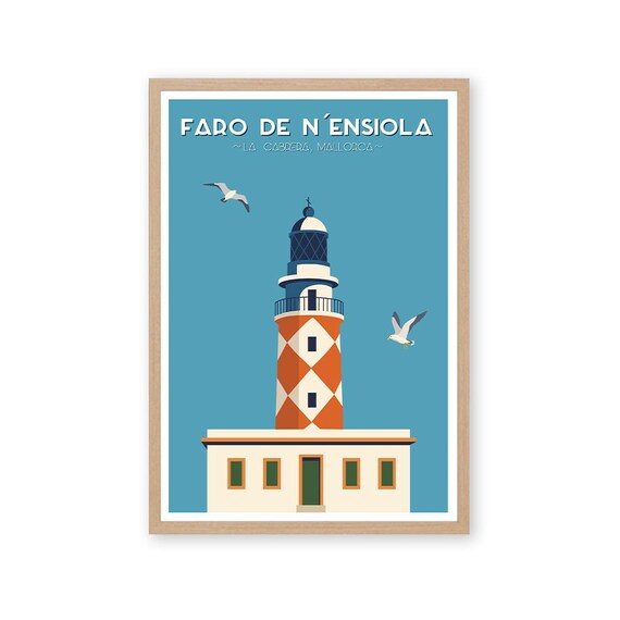 Faro de N'Ensiola Lighthouse La Cabrera Mallorca Travel Poster