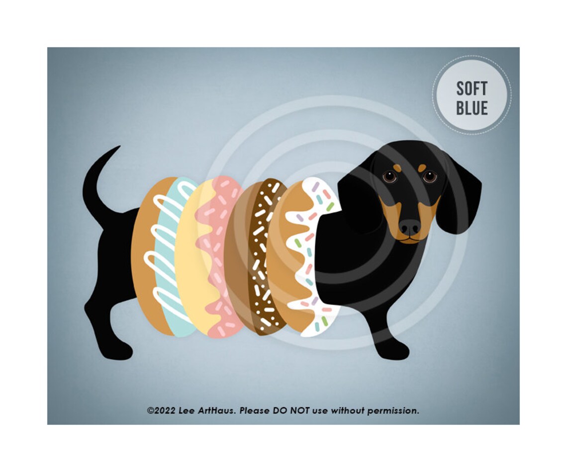 Dachshund Donut Costume Dessert Rings Pink Sweet Funny Dog Poster - Image 2