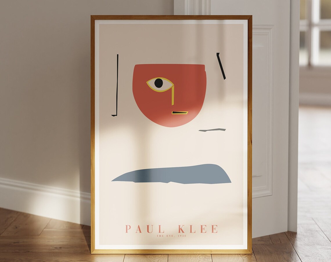 Paul Klee The Eye 1938 Red Abstract Face Minimalist Art Poster