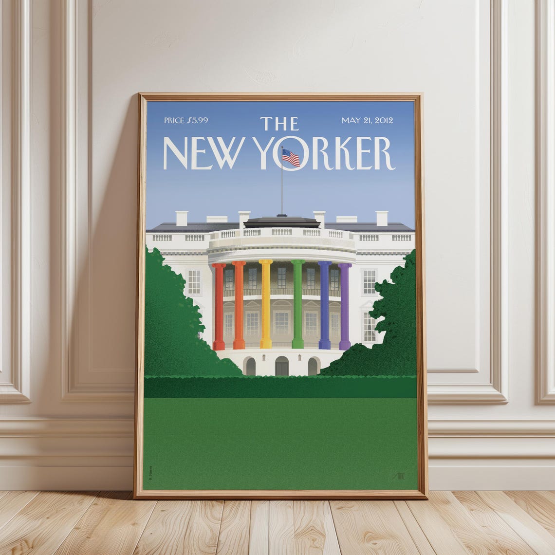 The New Yorker May 21 2012 White House Rainbow Columns Landmark Poster