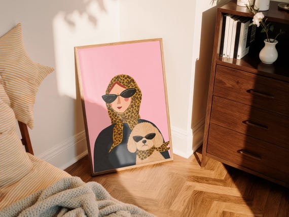 Fashion Dog Mom Wall Art Print