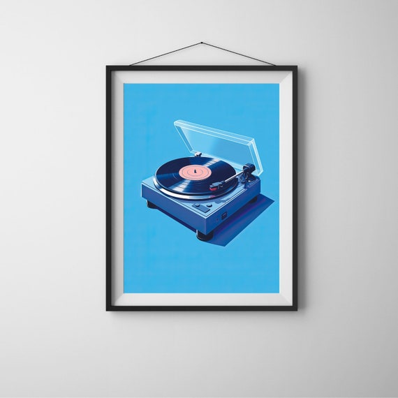 Vinyl Record Print Player Art Vintage Wall Music Retro Decor