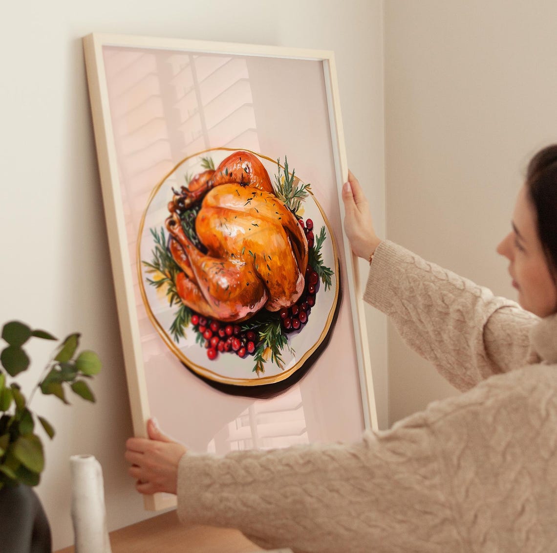 Golden Roasted Thanksgiving Turkey With Cranberries Feast Poster - Image 3