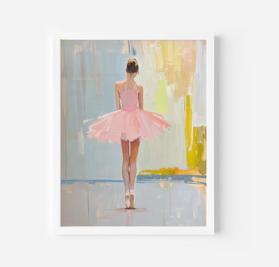 Ballet Nursery Print Ballerina Nursery Decor Pink Girls Room Decor Ballet Dancer Painting Ballerina Art Art