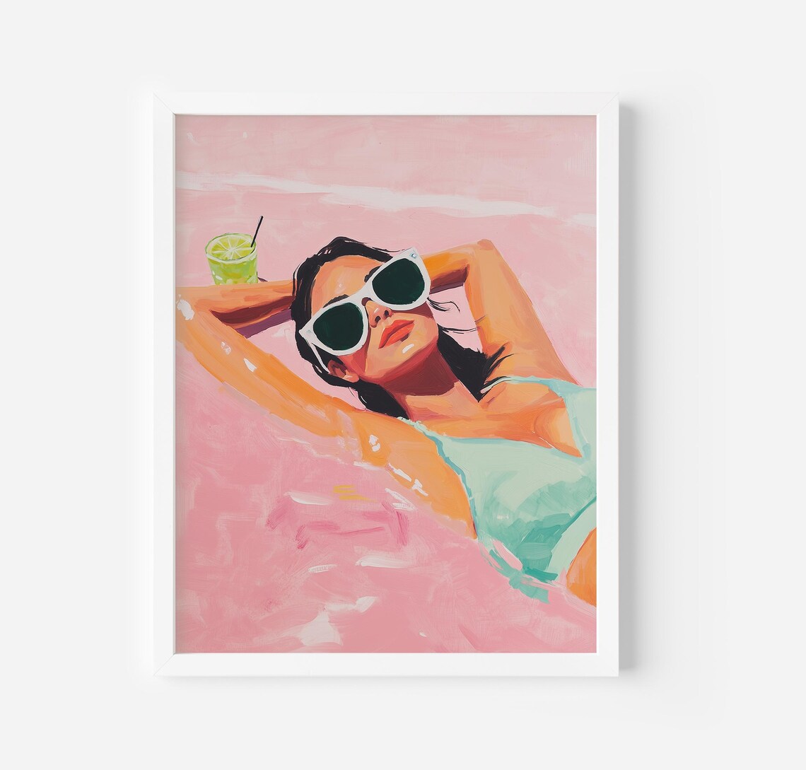 Summer Girl Cocktail Print, Beach House Decor - Image 4
