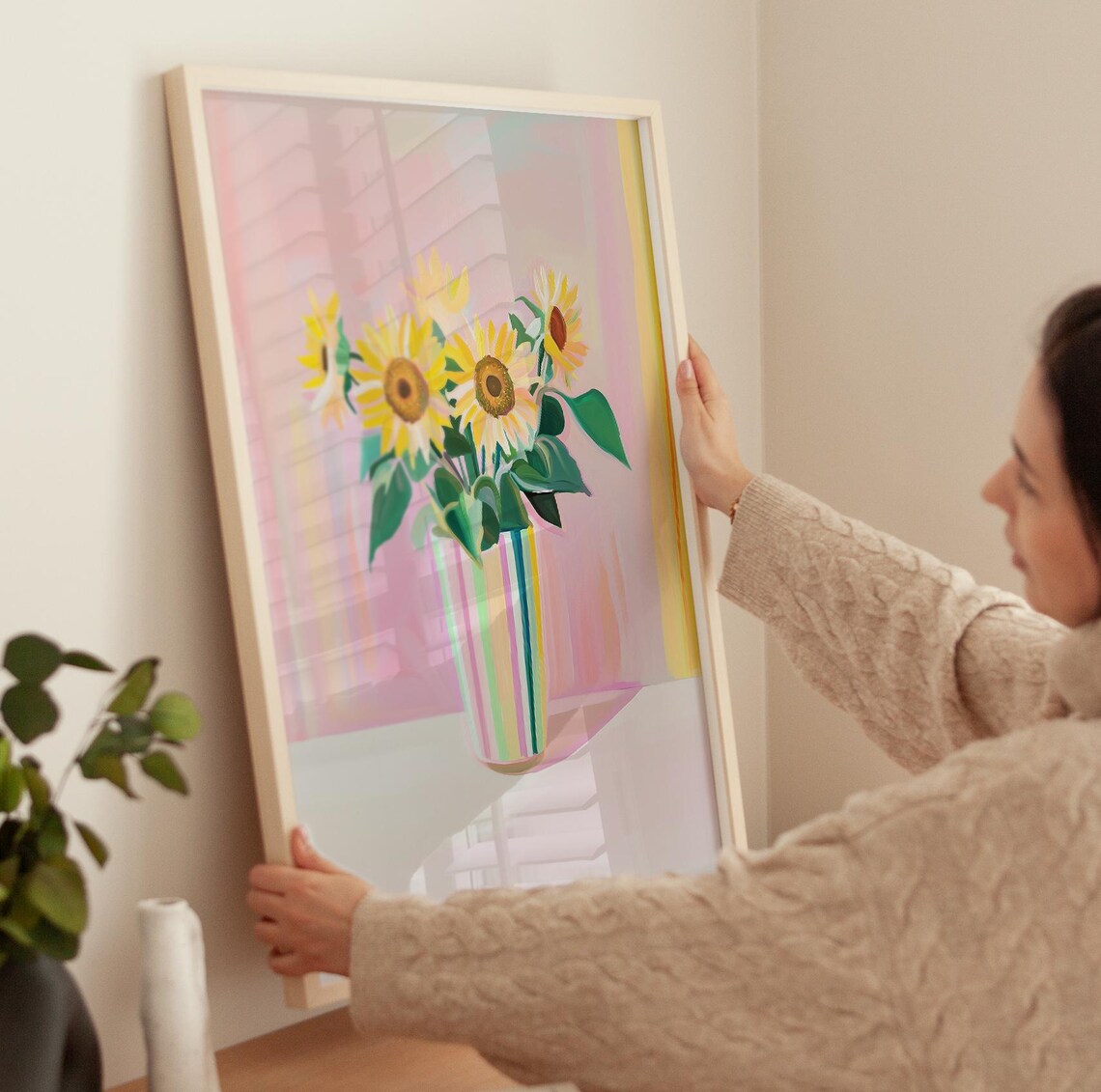 Sunflower Art Print, Bright Floral Nursery Decor - Image 3
