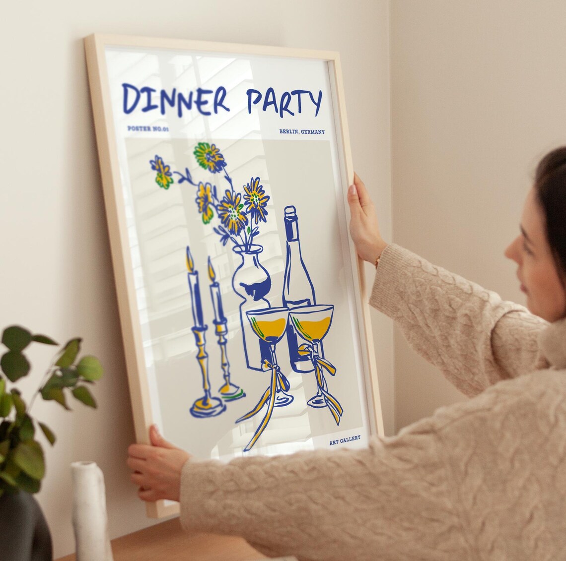 Dinner Party Vintage Cocktail Poster, Kitchen Bar Art - Image 4
