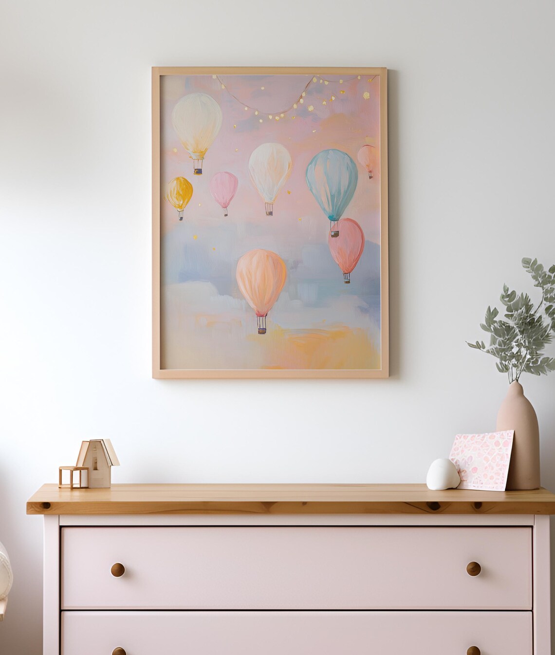 Hot Air Balloons Vintage Nursery Art Print - Image 2