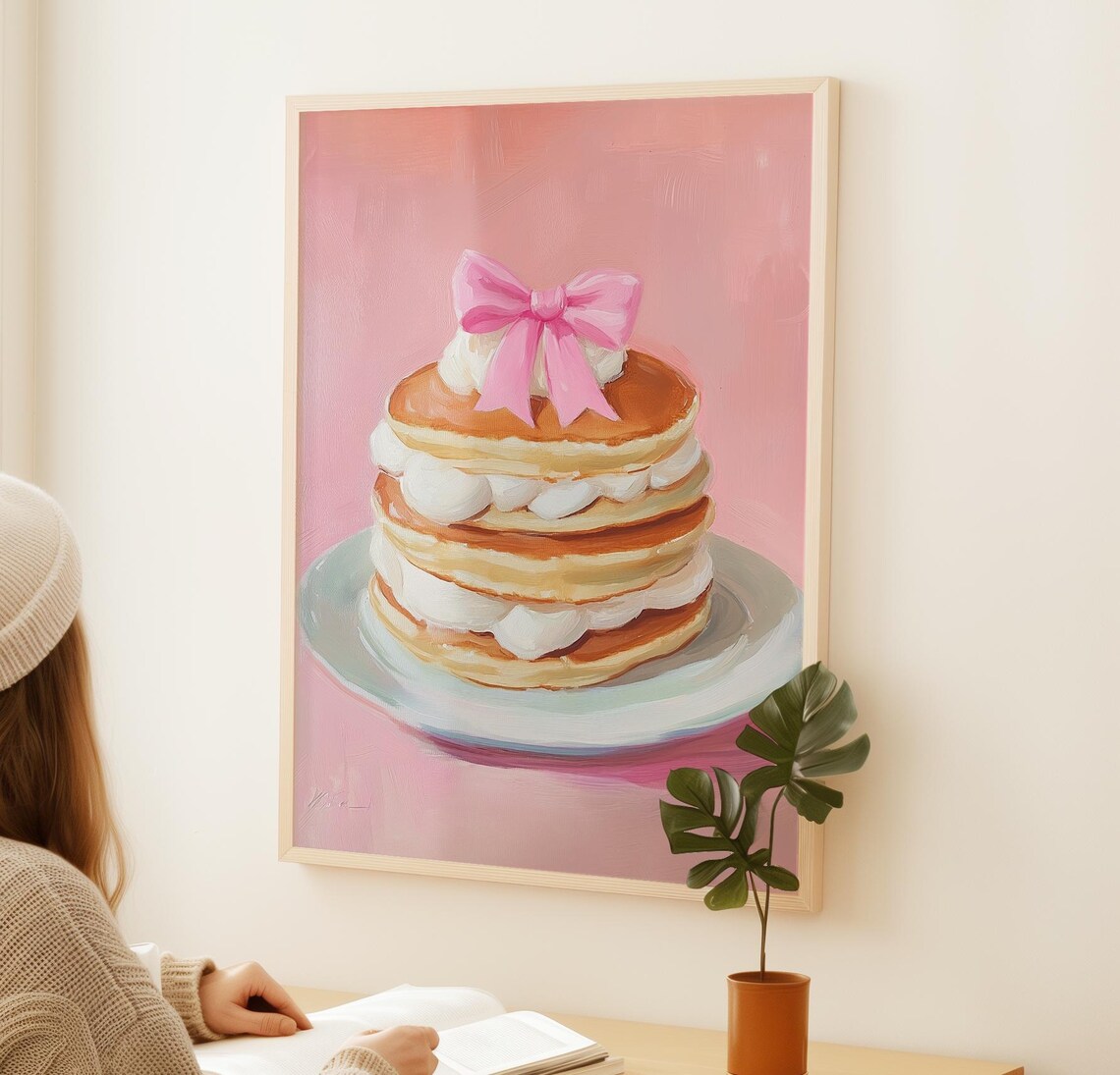 Pancakes Coquette Kitchen Decor Wall Art Print - Image 2