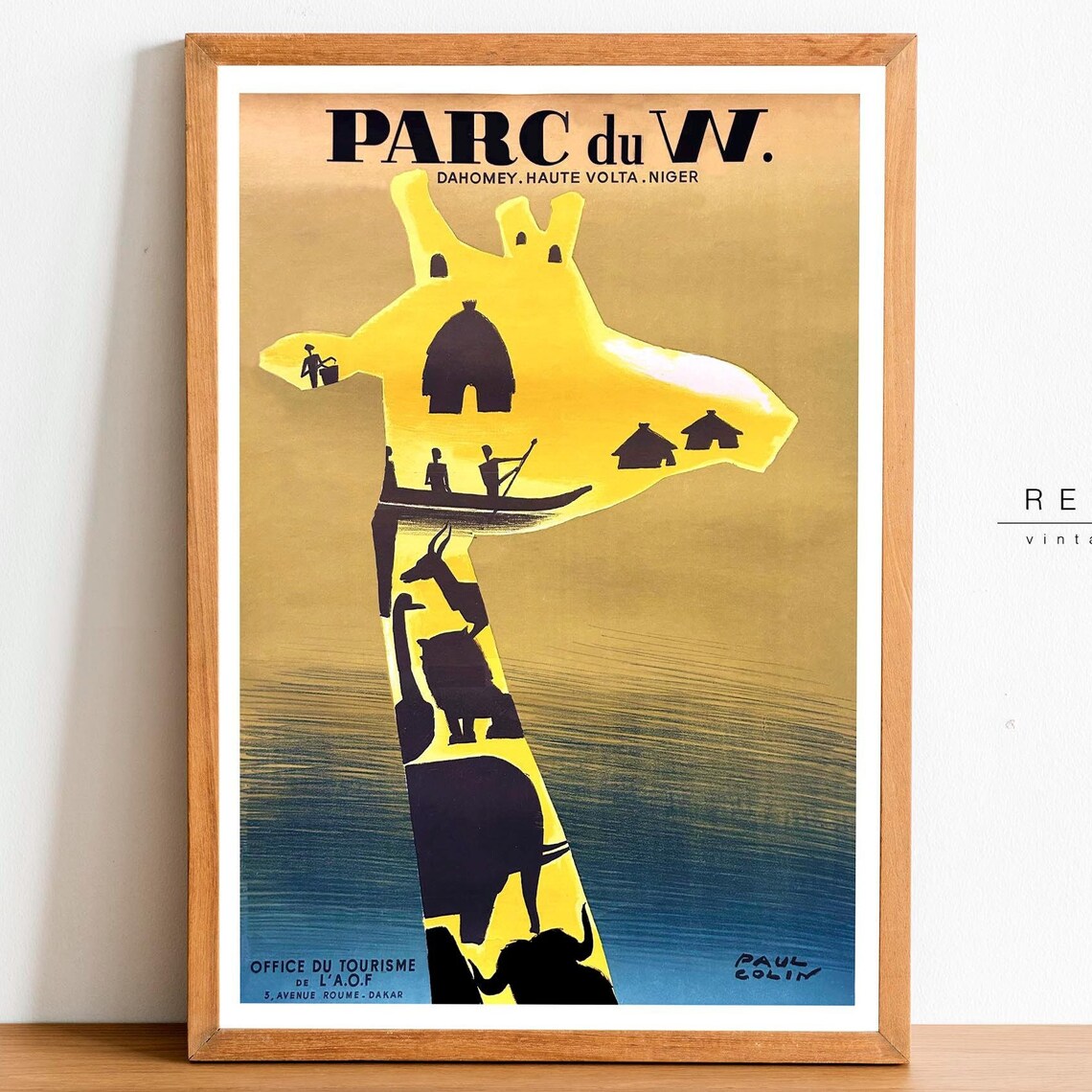 Africa Travel Poster Wall Art Niger W National Park Vintage Advert Africa Art Giraffe Gifts Tp39