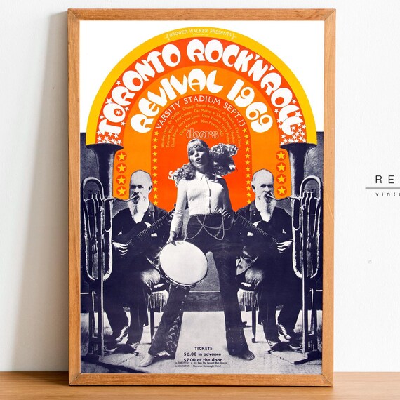 Toronto Rock N Roll Revival 1969 The Doors Psychedelic Concert Poster