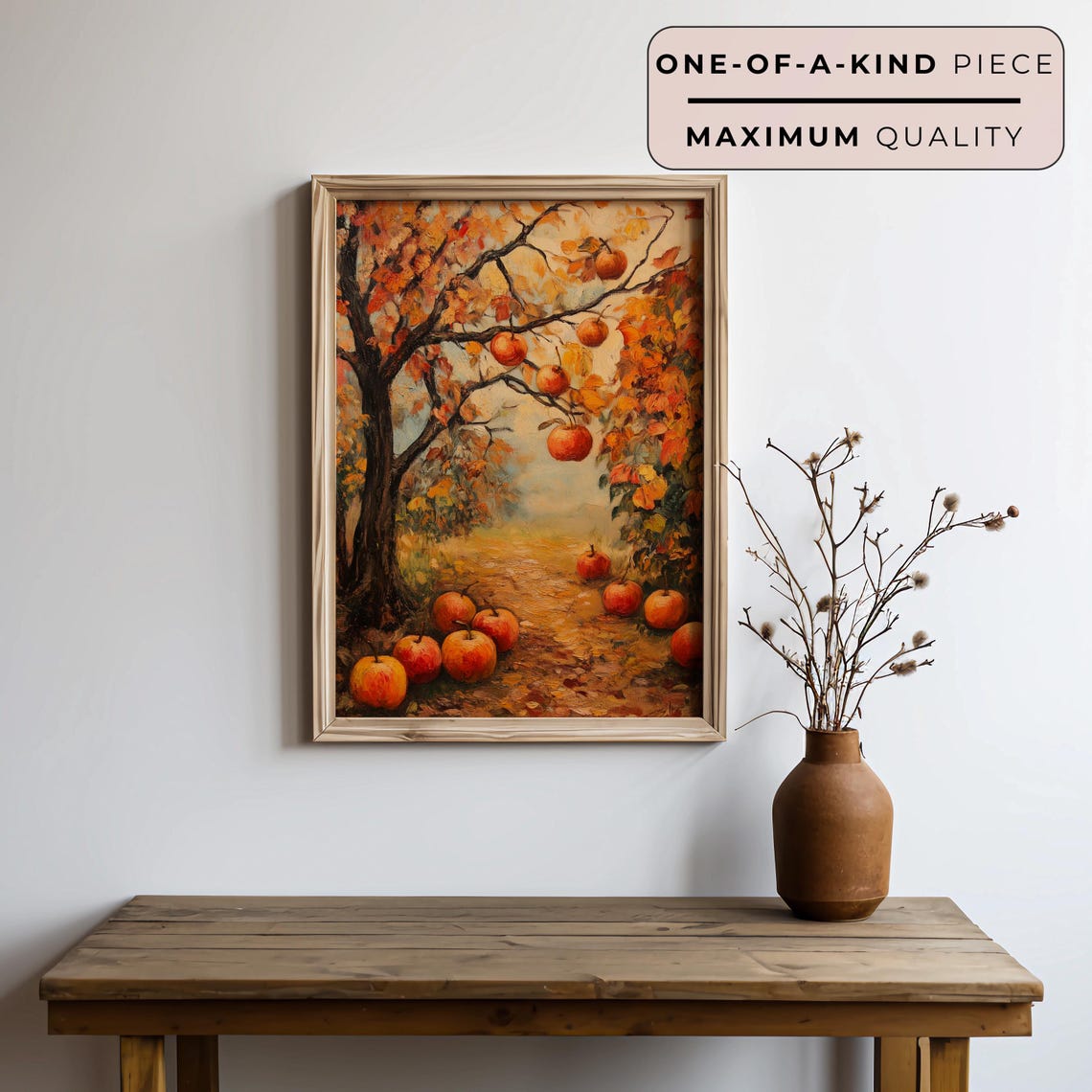 Autumn Apple Orchard Harvest Tree Red Fruit Vintage Fall Art Poster - Image 3