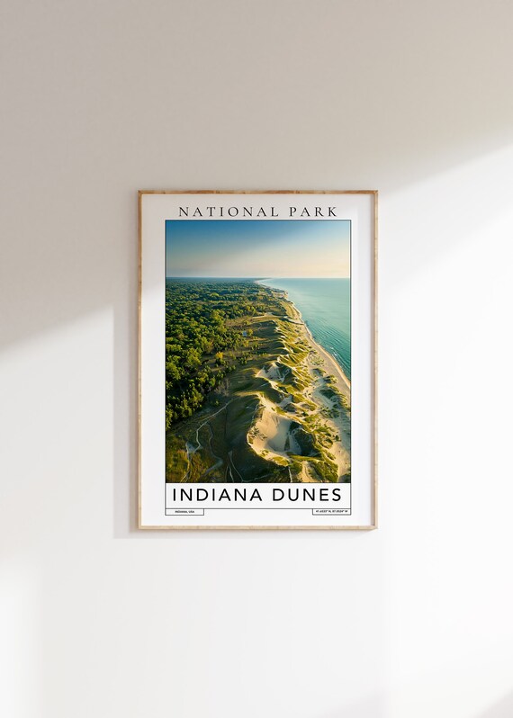 Indiana Dunes National Park Travel Print Indiana Dunes Travel Poster United States Print Travel Print National Park Wall Art
