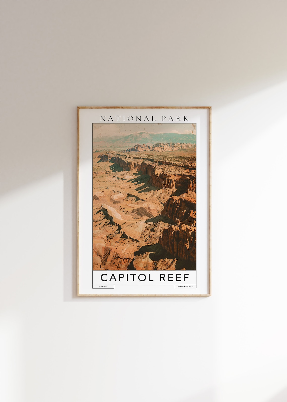 Capitol Reef Utah Red Rock Cliffs Desert Landscape National Park Poster
